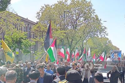 راهپیمایی مردم تبریز در حمایت از مردم غزه و عملیات تنبیهی وعده صادق